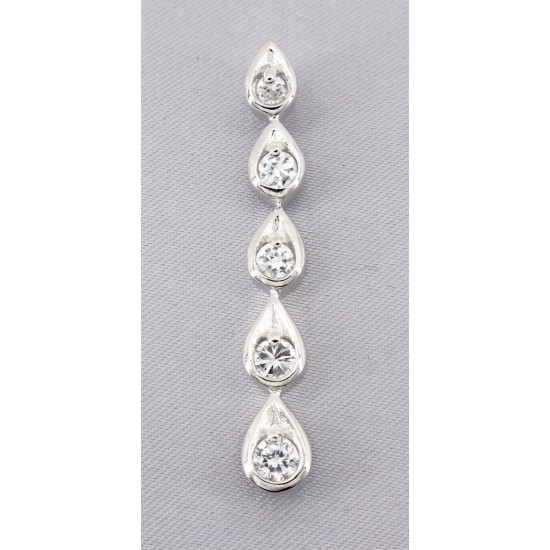 Necklace - Pendant - 925 Sterling Silver w/ CZ - Journey Collection - PT-PPT8749CL